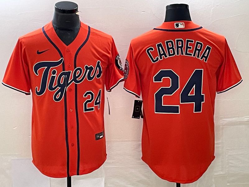 Men Detroit Tigers #24 Cabrera Orange Game Nike 2023 MLB Jersey->pittsburgh steelers->NFL Jersey